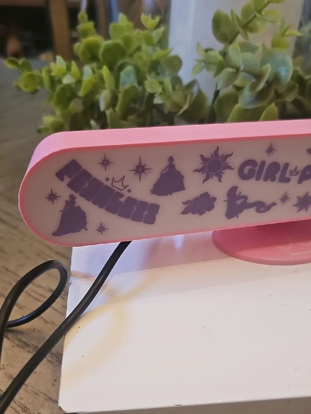 Pink 'Girl Power' LED Light with Remote - Picture 2 of 7